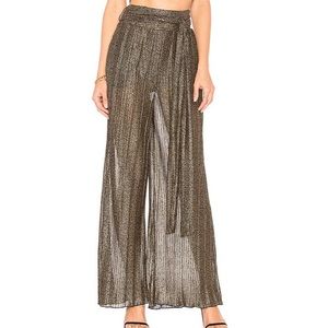 Revolve X House of Harlow gold foil pants NWT